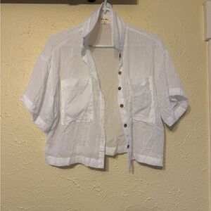 Love Notes White Button Down Shirt